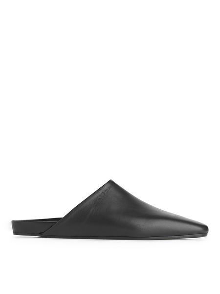 : Flat Leather Mules