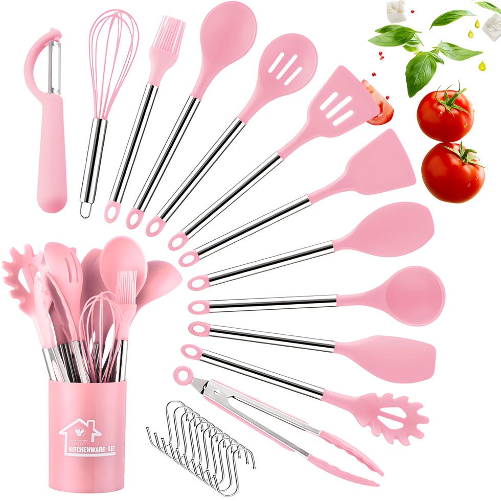 Juego de 23 Piezas para Cocinar color rosa