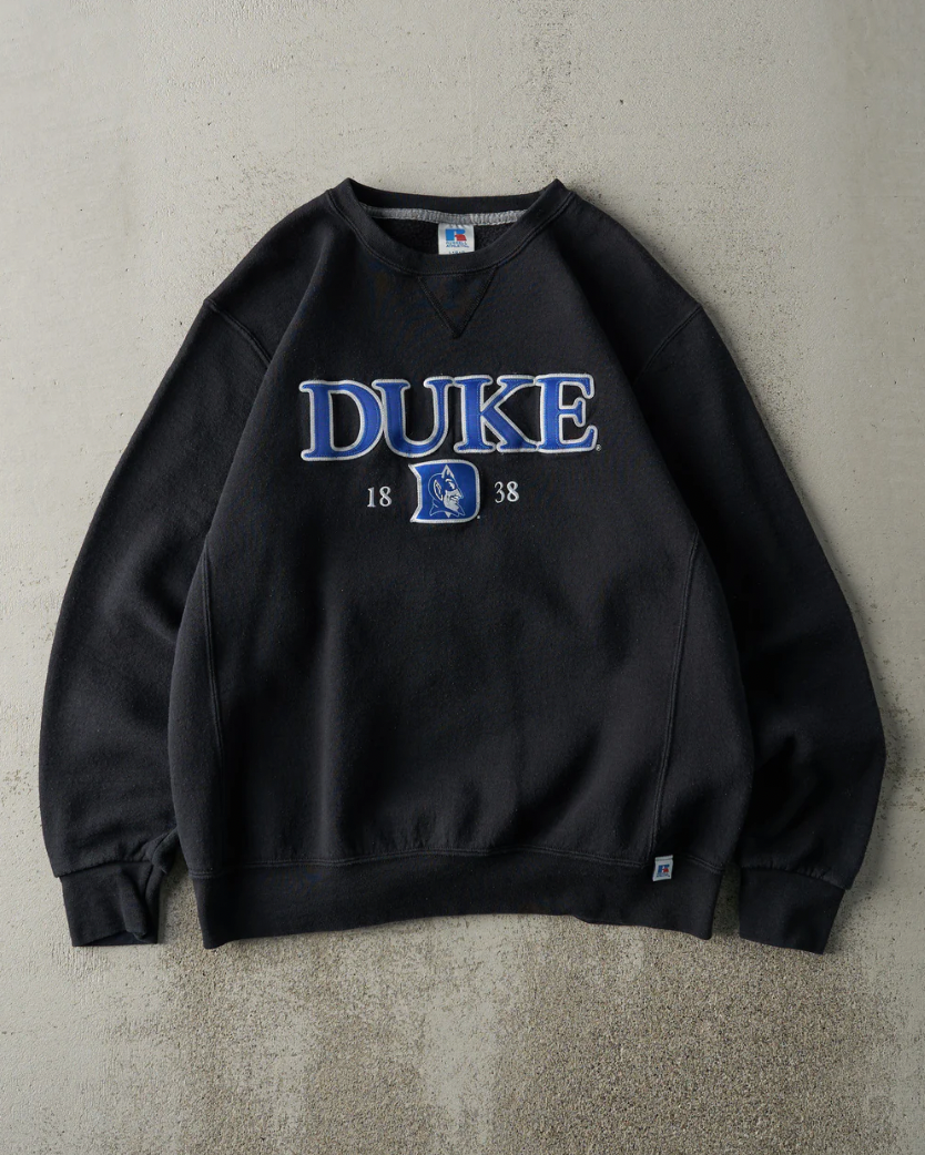 Vintage Y2K Black Duke University Russell Athletic Crewneck (M)
