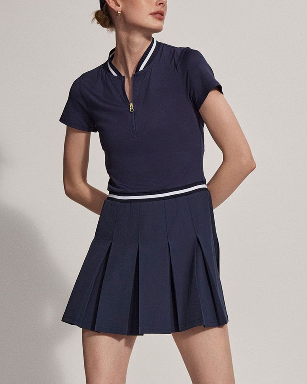 Nora Short-Sleeve Court Mini Dress
