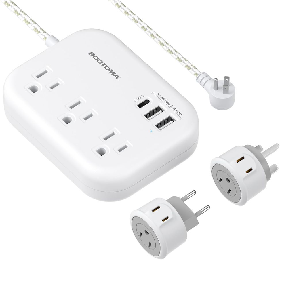 Travel Power Strip with UK/EU Adapters