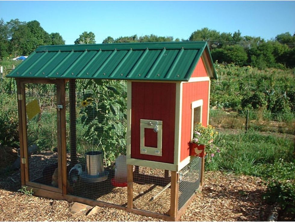 Small Chicken Coop & Run with Window Box Plans