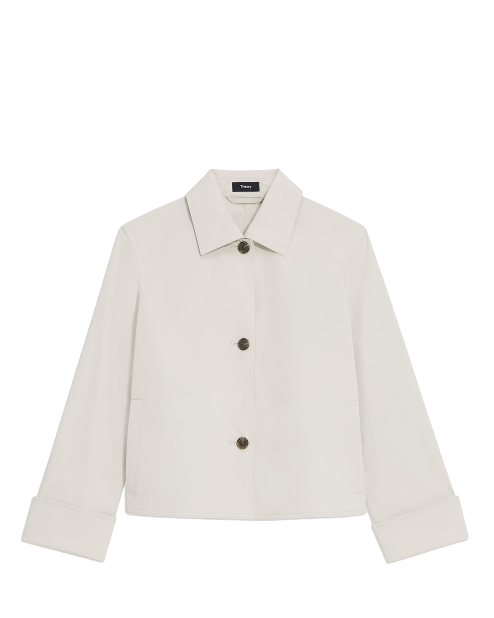 Cuffed Oversize Jacket in Cotton-Blend