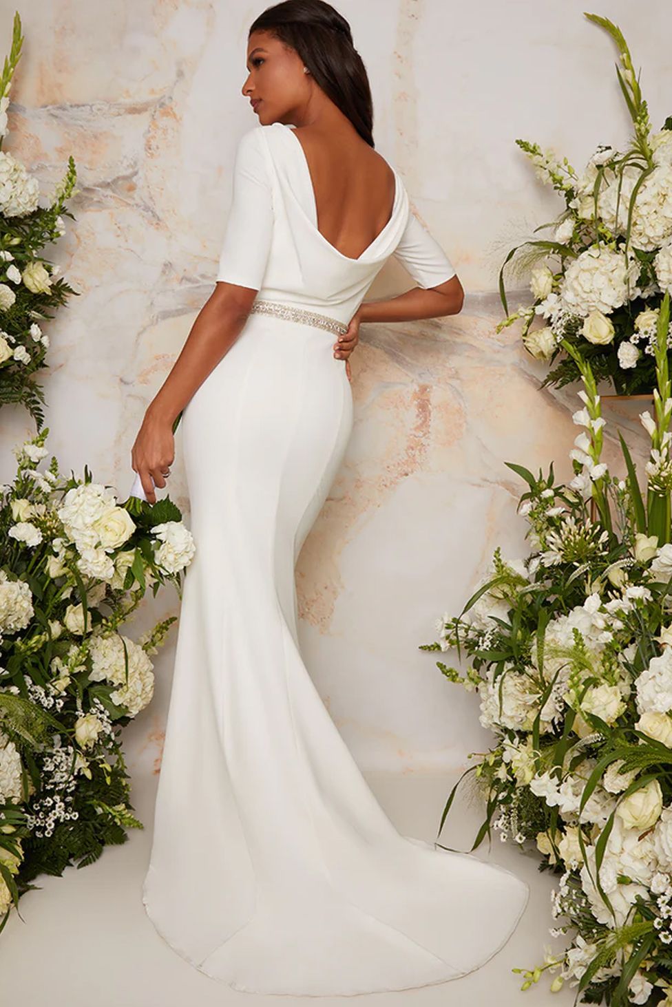 Wedding Dress with Scoop Back Design