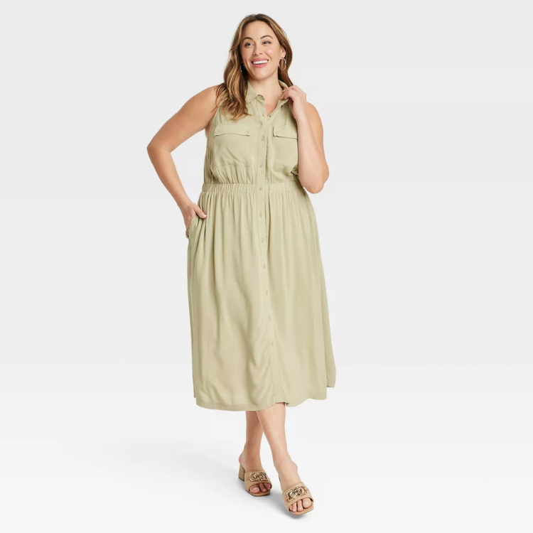 Utility Midi A-Line Dress