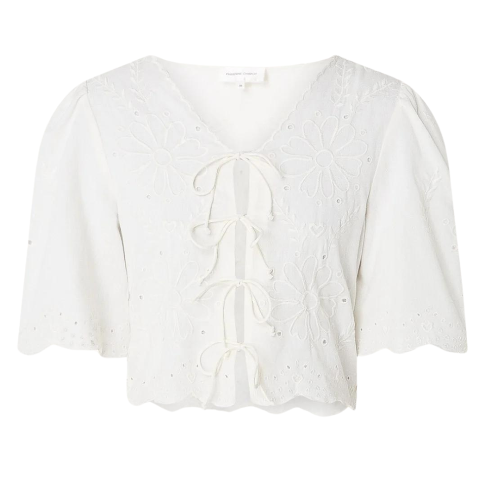 Fabienne Chapot top met broderie anglaise