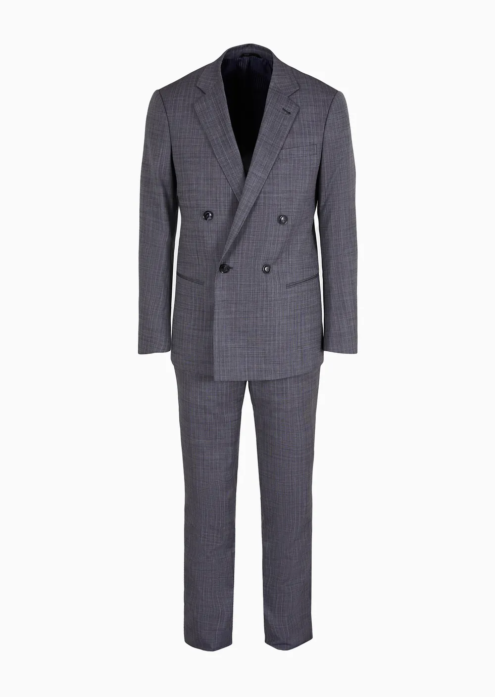 Soho line double-breasted check suit in virgin wool