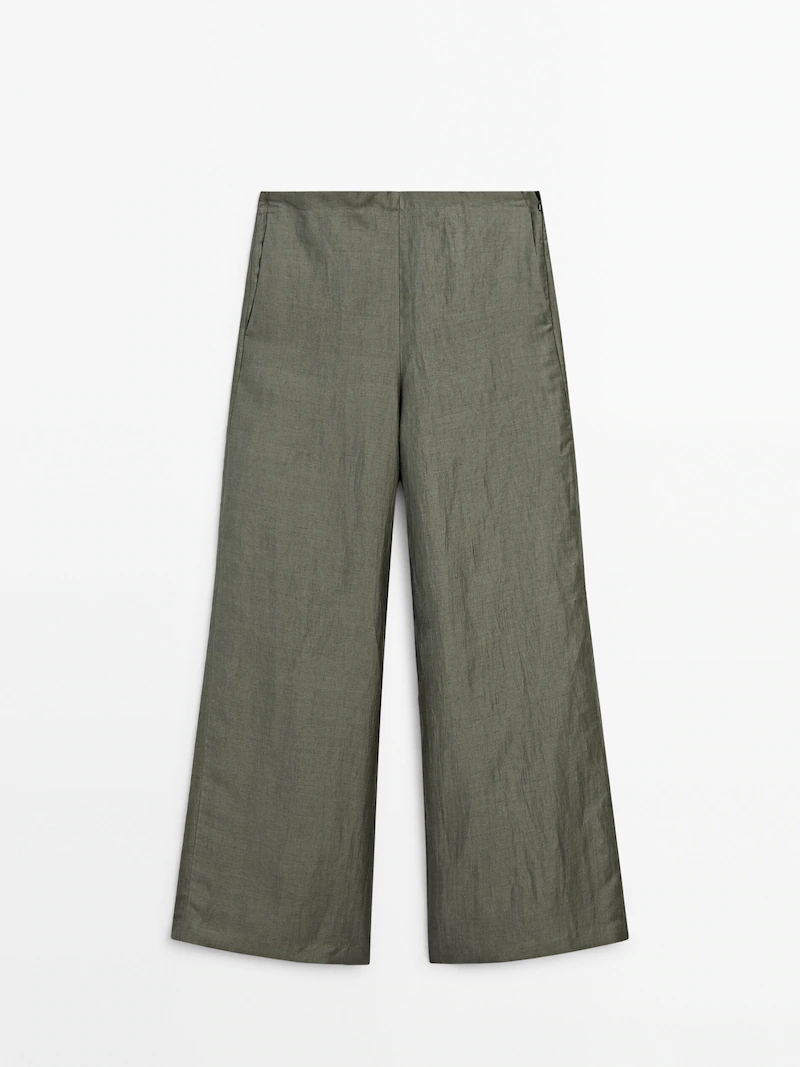 Pantalón lino verde