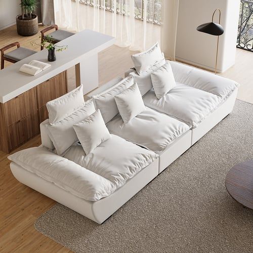 Leath-Aire Deep Sofa with Adjustable Backrest