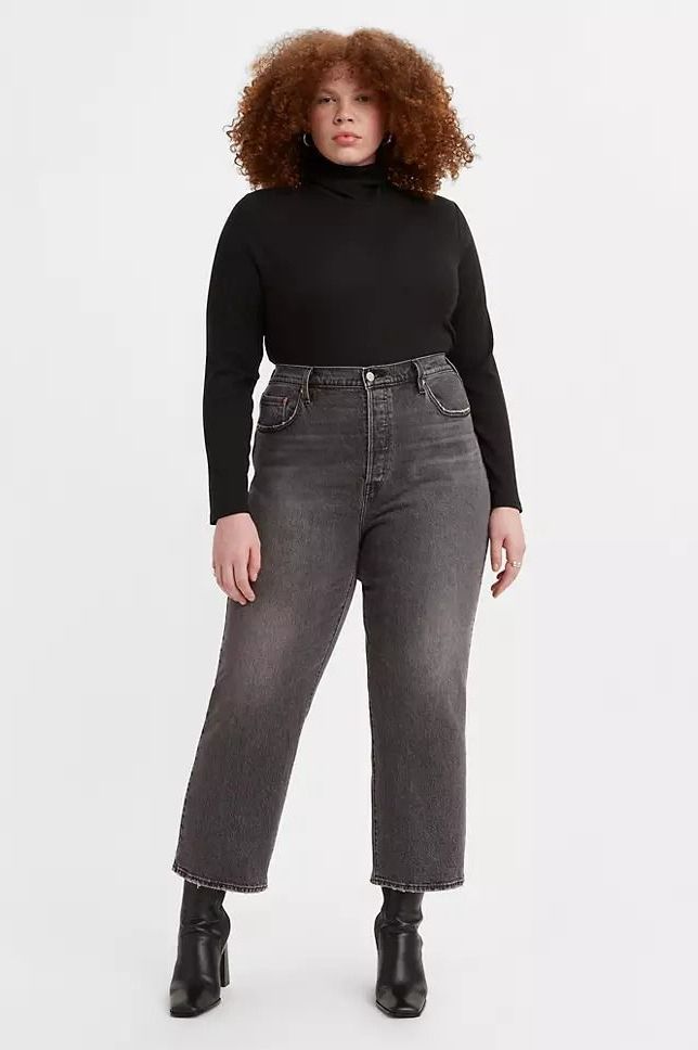 Ribcage straight ankle jeans plus size