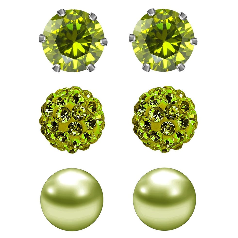 Olive Green Studs Earrings