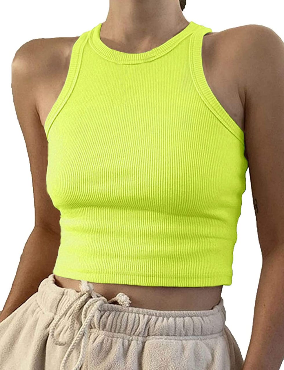 Women Casual Basic Sleeveless High Neck Tank Top