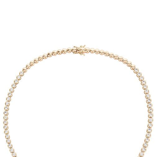 Reese Tennis Necklace in Metallic Gold.