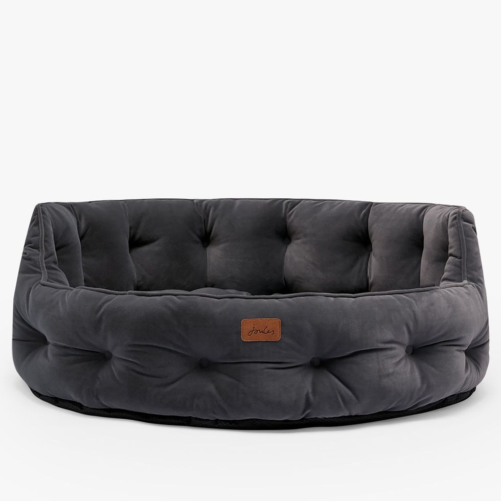 Joules Chesterfield Pet Bed, Grey - small 