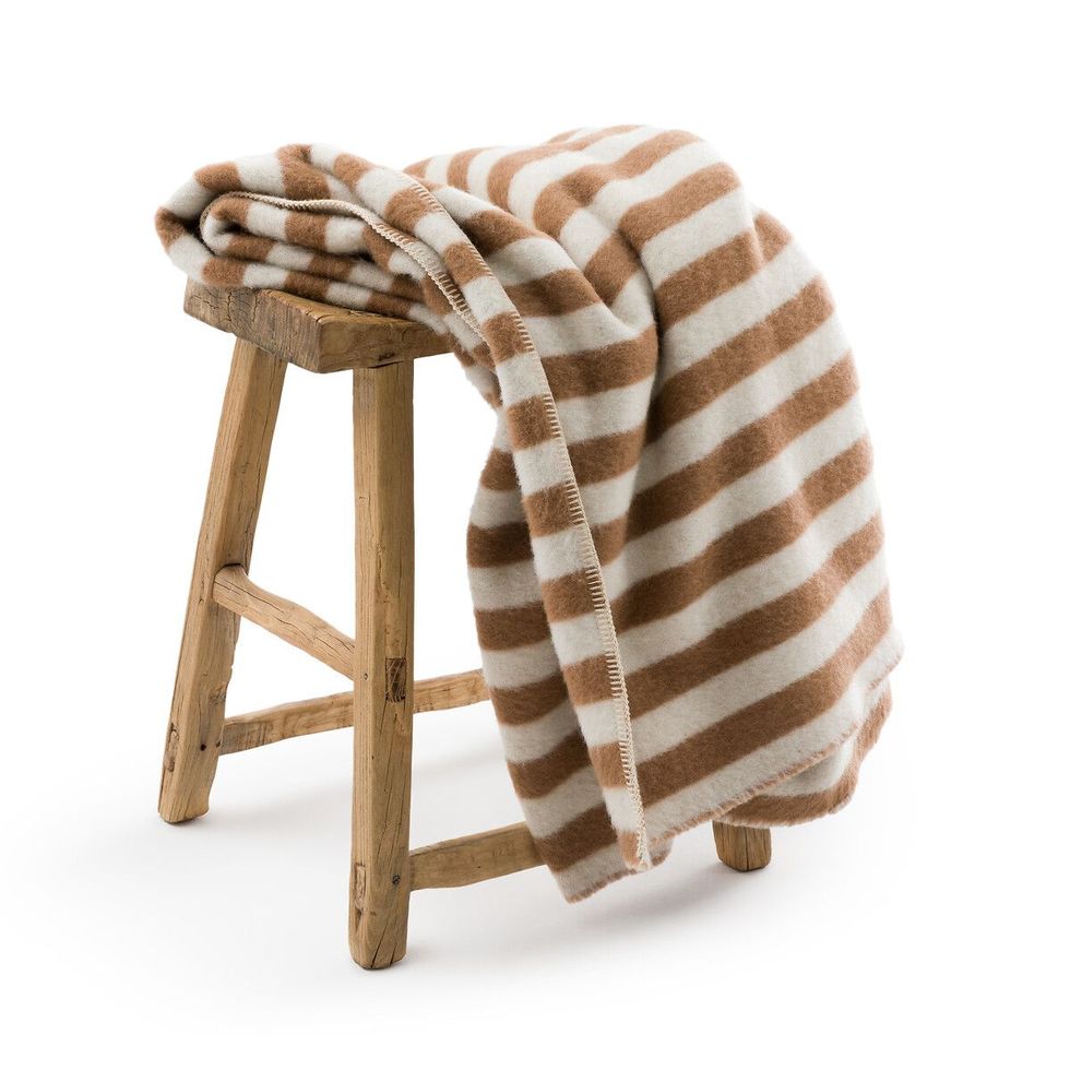 Reversible striped plaid in alpaca and cotton, still images
