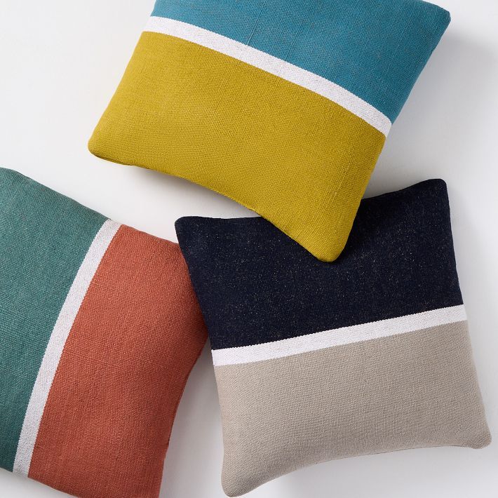 Colorblock Indoor/Outdoor Throw Pillow