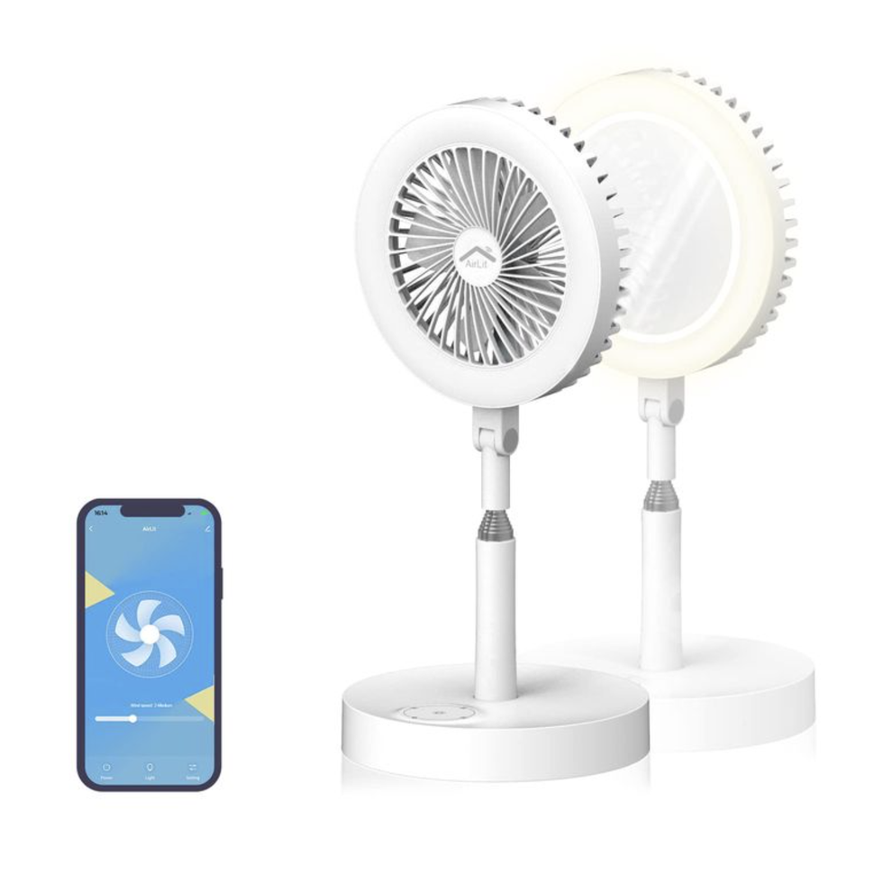 Portable Smart Desk Fan, Mirror And Ring Light