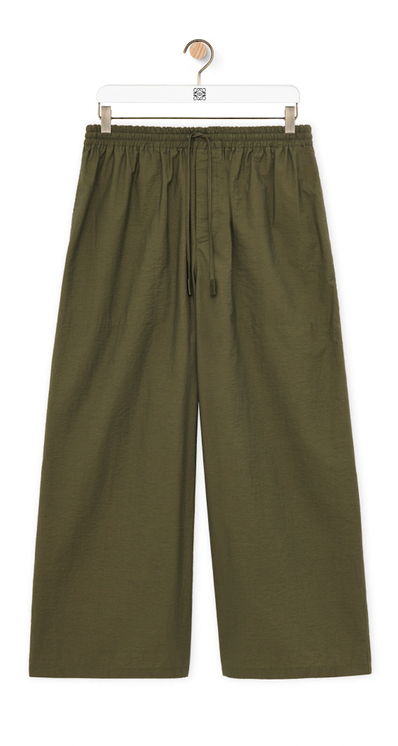 Cropped Trousers in Cotton Blend