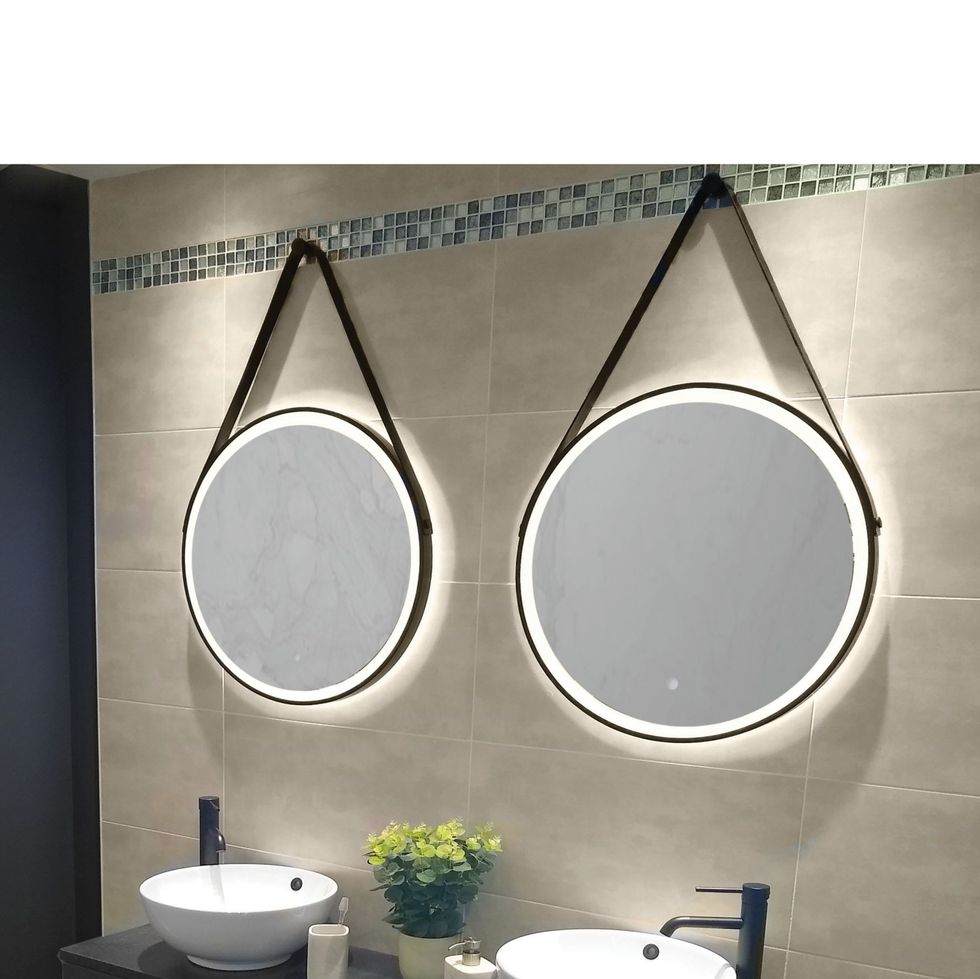 Pendant Illuminated Bathroom Mirror