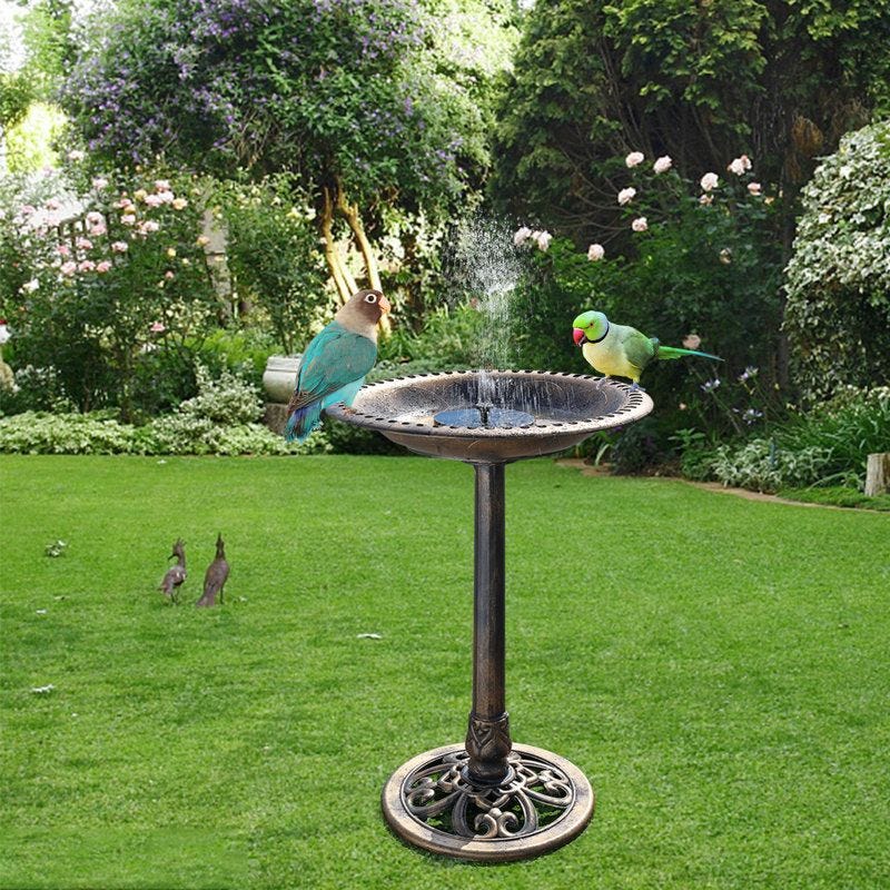 Armance Birdbath With Fountain