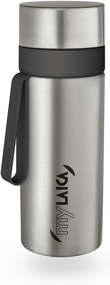 Bottiglia Filtro Acqua LAICA, myLAICA Caraffa Filtrante in Acciaio Inox - Include 1 Cartuccia Filtro Acqua FAST DISC 30 Giorni, per Acqua dal Gusto Ottimo