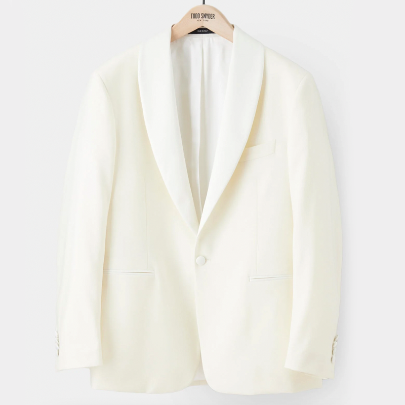 Italian Ivory Shawl Collar Tuxedo Jacket