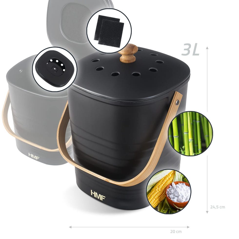 Cubo de compost ecológico, inodoro para cocina