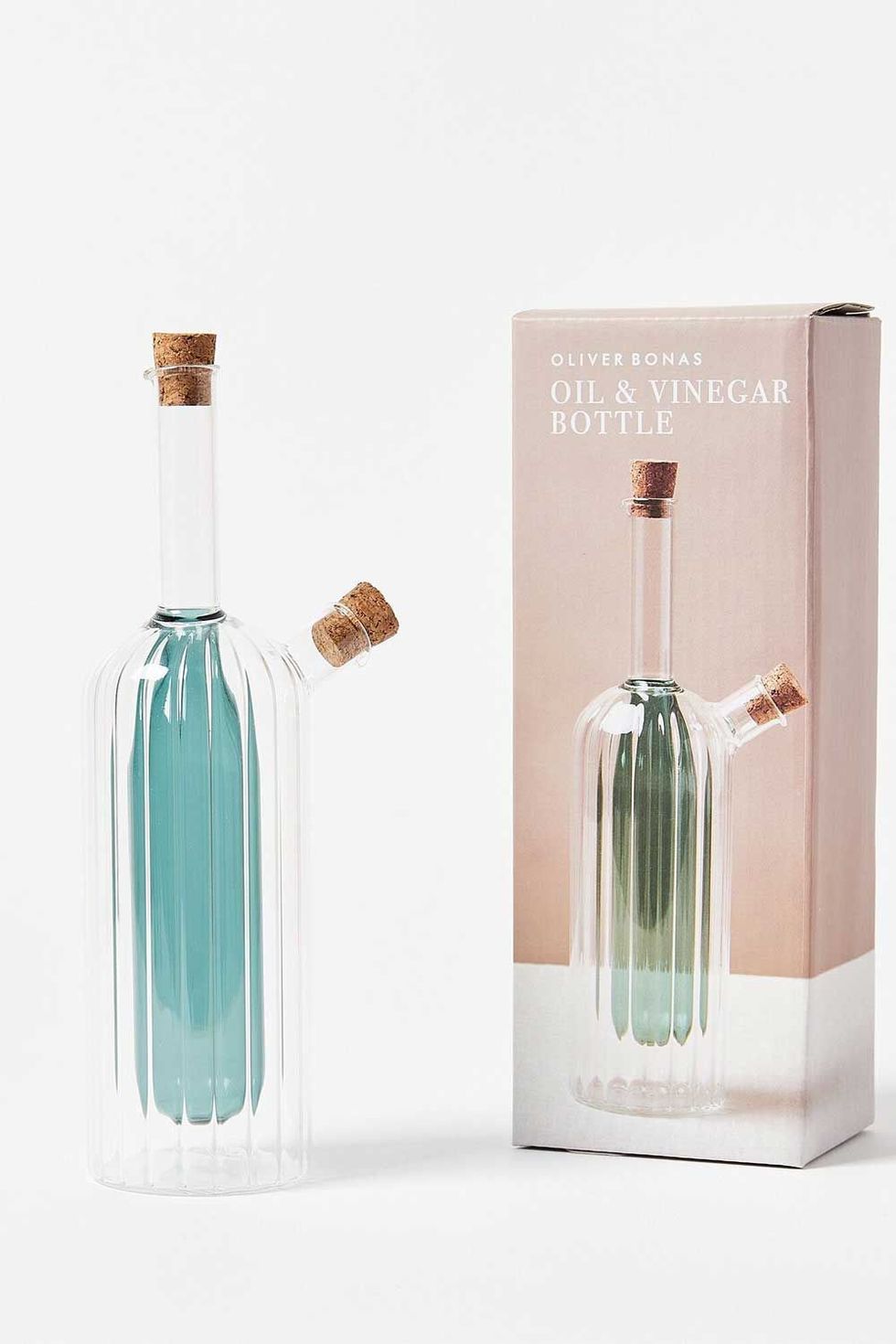 Beaton Blue Glass Oil & Vinegar Bottle