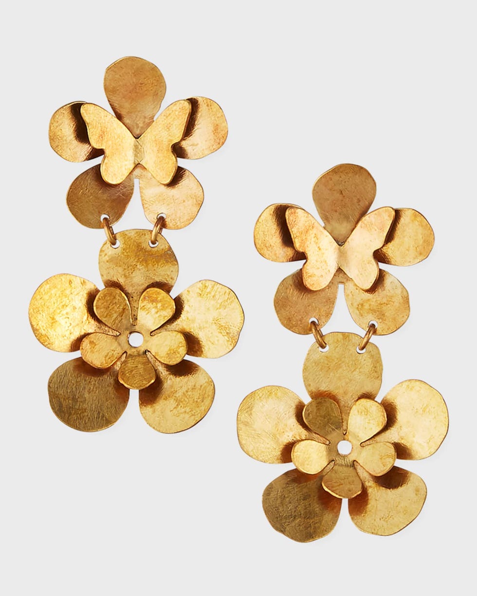 Butterfly Garden 2 Earrings, Gold