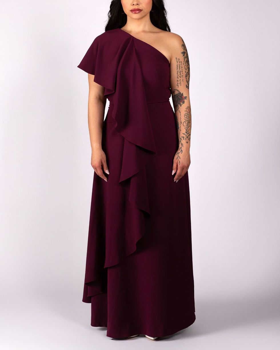 Asymmetric Drape Gown