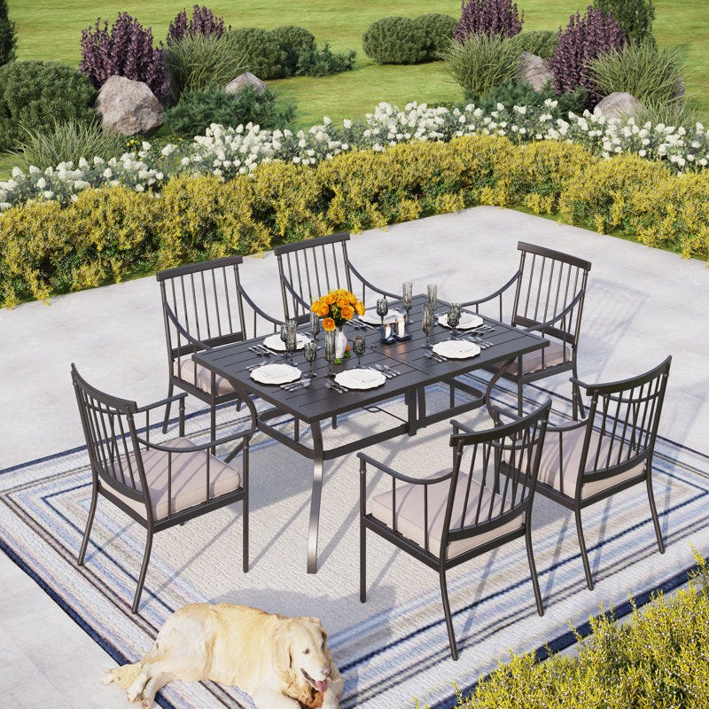 Argyri 6-Person Dining Set with Cushions