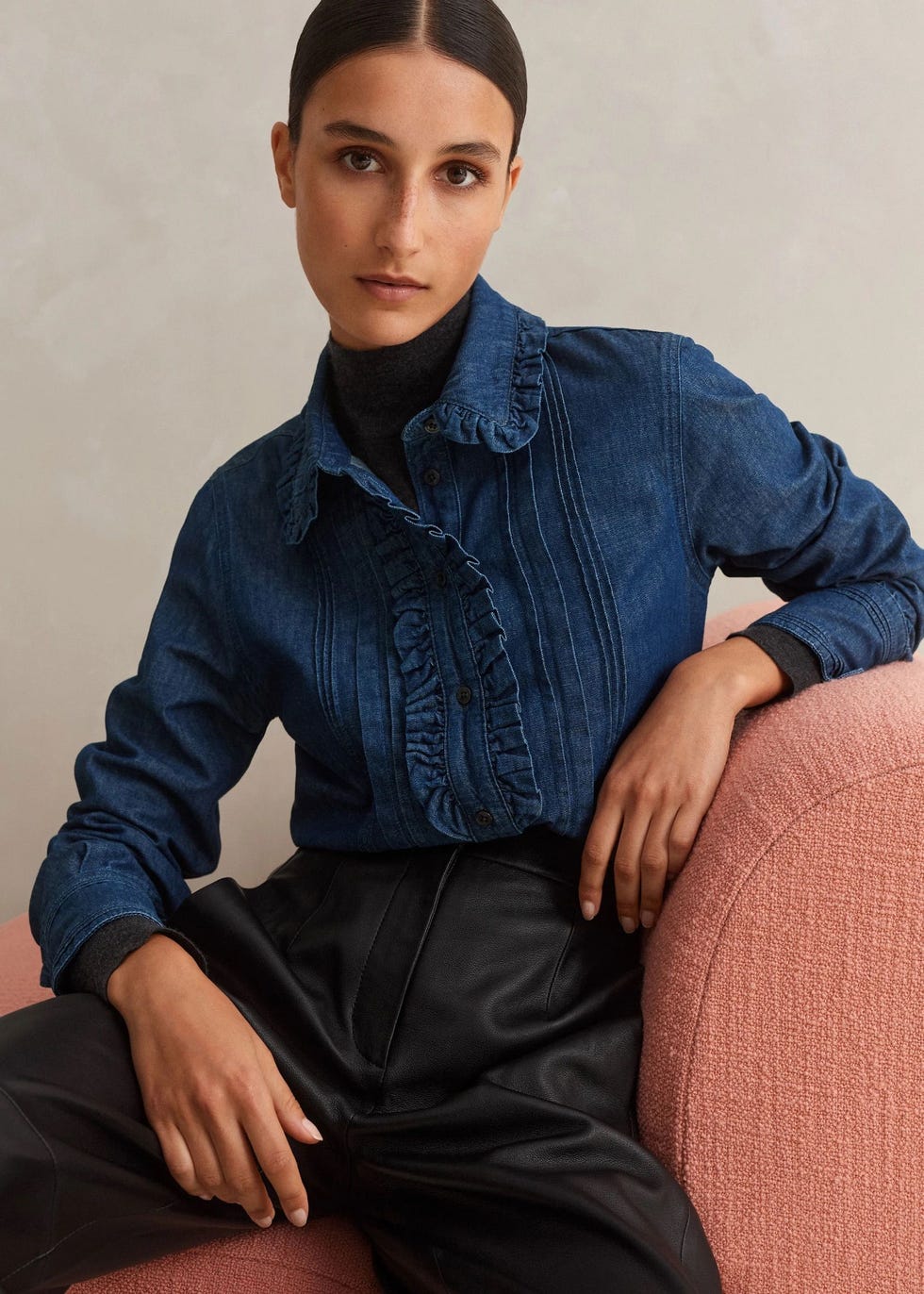 Denim Frill Shirt