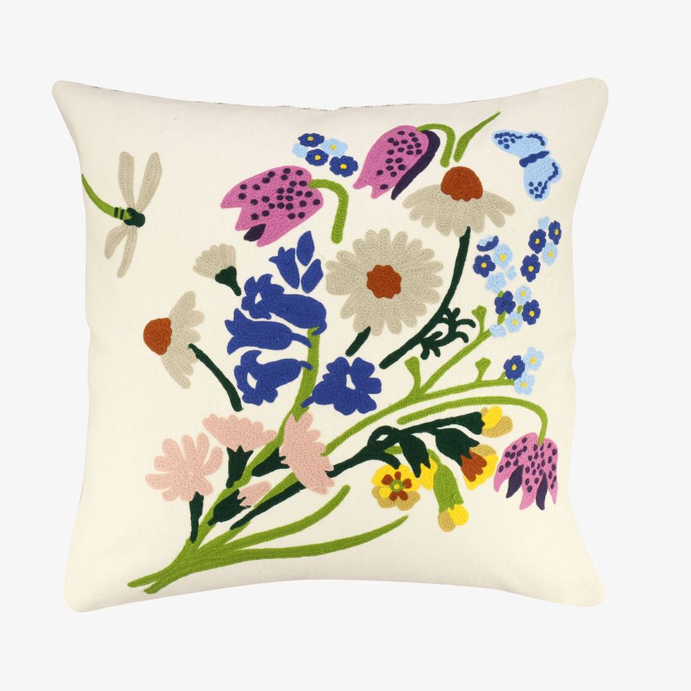 Wildflowers Embroidered Cushion