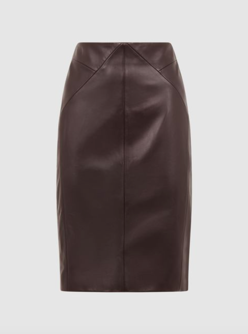 Raya Leather High-Rise Midi Skirt
