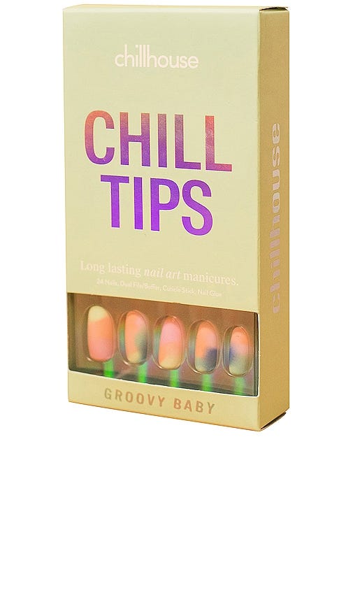 Chill Tips Press-On Nails in Groovy Baby