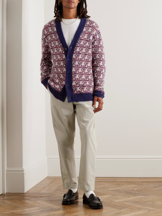 Billy 6594 Brushed Wool and Mohair-Blend Jacquard Cardigan