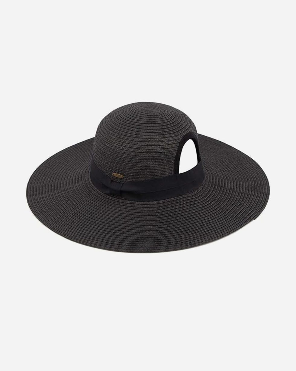 Wide Brim Floppy with Ponytail Hole 