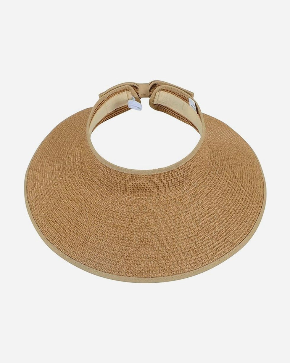 UPF 50+ Wide Brim Roll-Up Straw Sun Visor