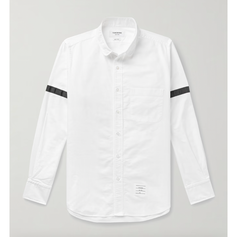 Grosgrain-Trimmed Cotton Oxford Shirt