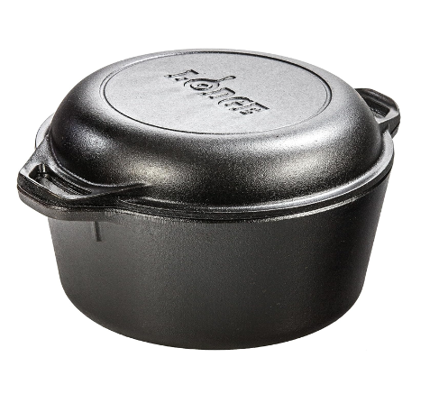 5 Quart Pre-Seasoned Cast Iron Double Dutch Oven