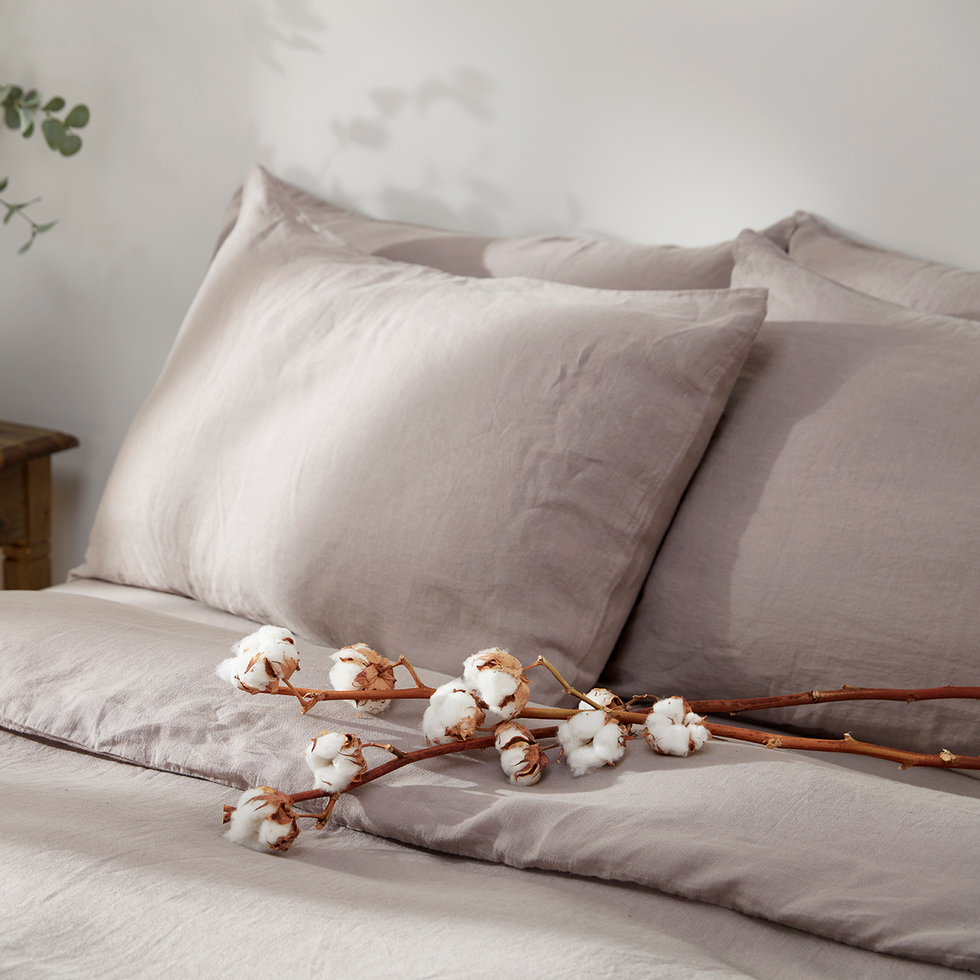 Cloverlane Washed Linen Duvet Set -  Double