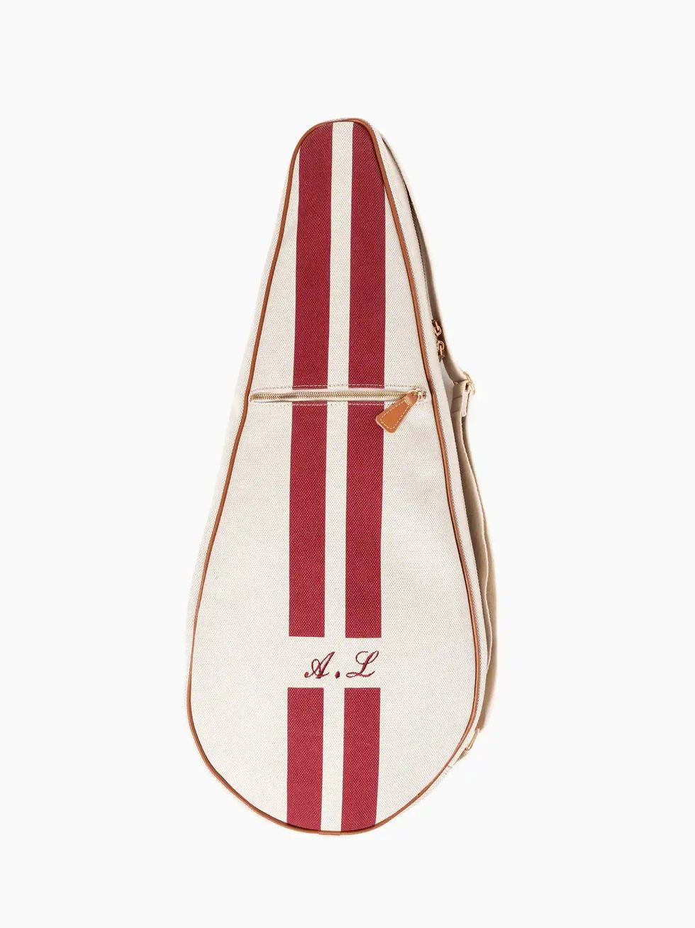 Personalised Red Striped Tennis Racket Case