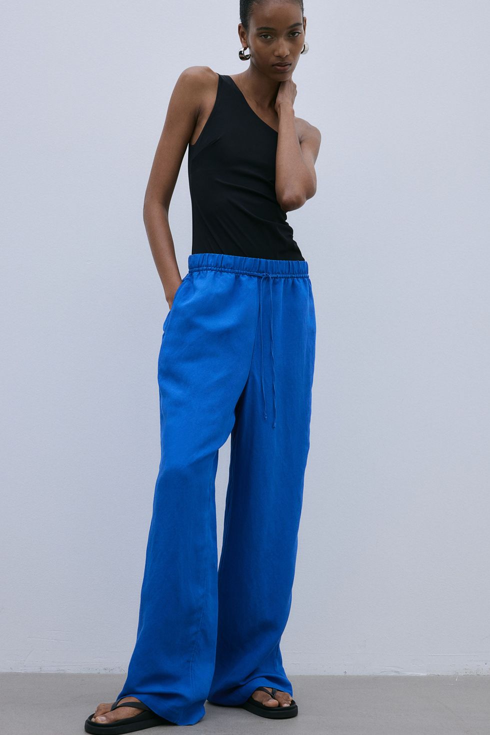 Linen-blend Pull-on Trousers