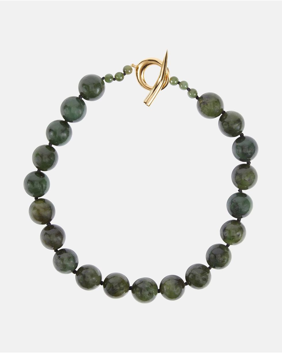Boule Beaded Jade Necklace