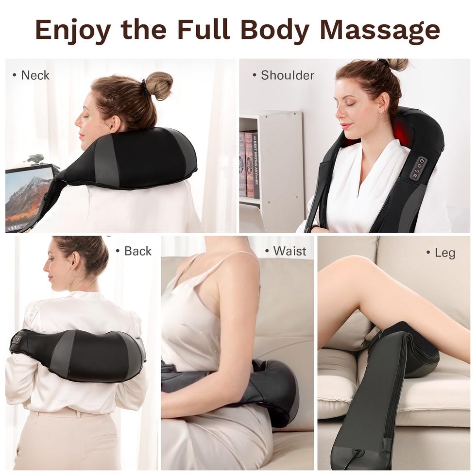Masajeador shiatsu automático con función de calor y rotación 3D 