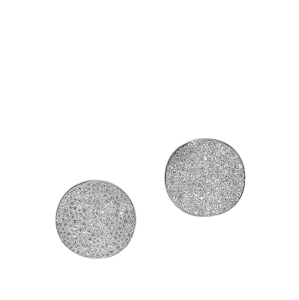 Women's Stardust Large Flower Silver Clip-On Earrings - Silver