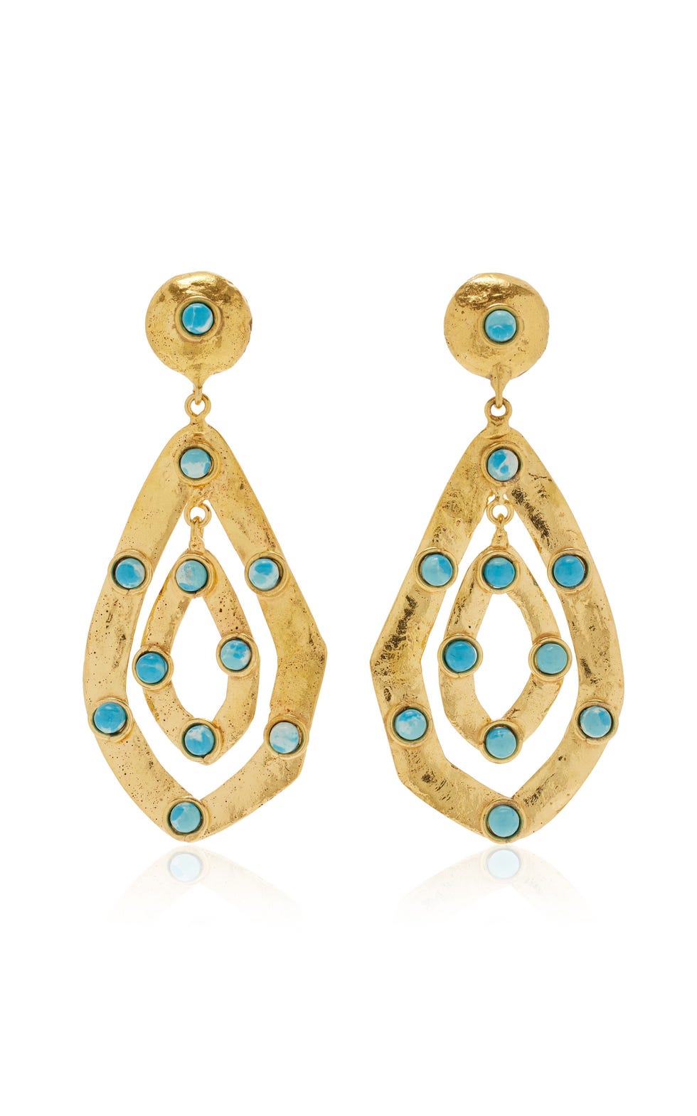 Ava 22K Gold-Plated Larimar Earrings