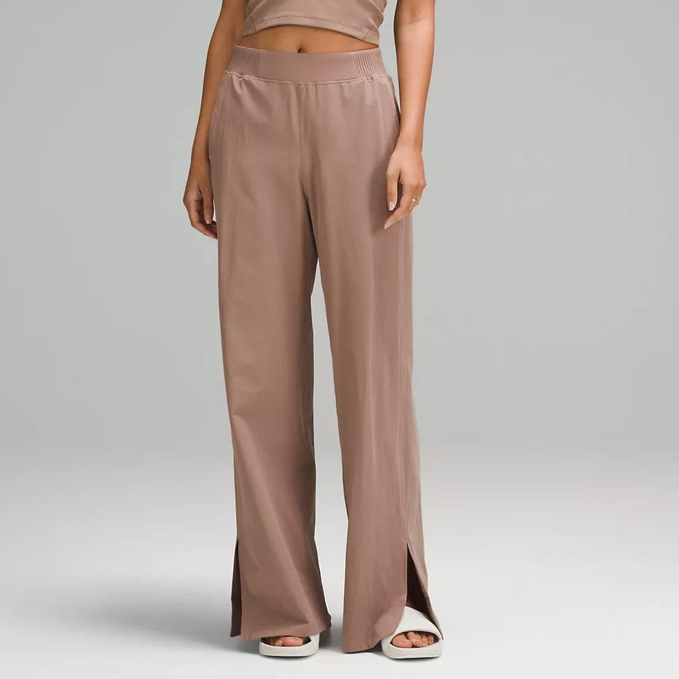 Stretch Woven High-Rise Wide-Leg Pant