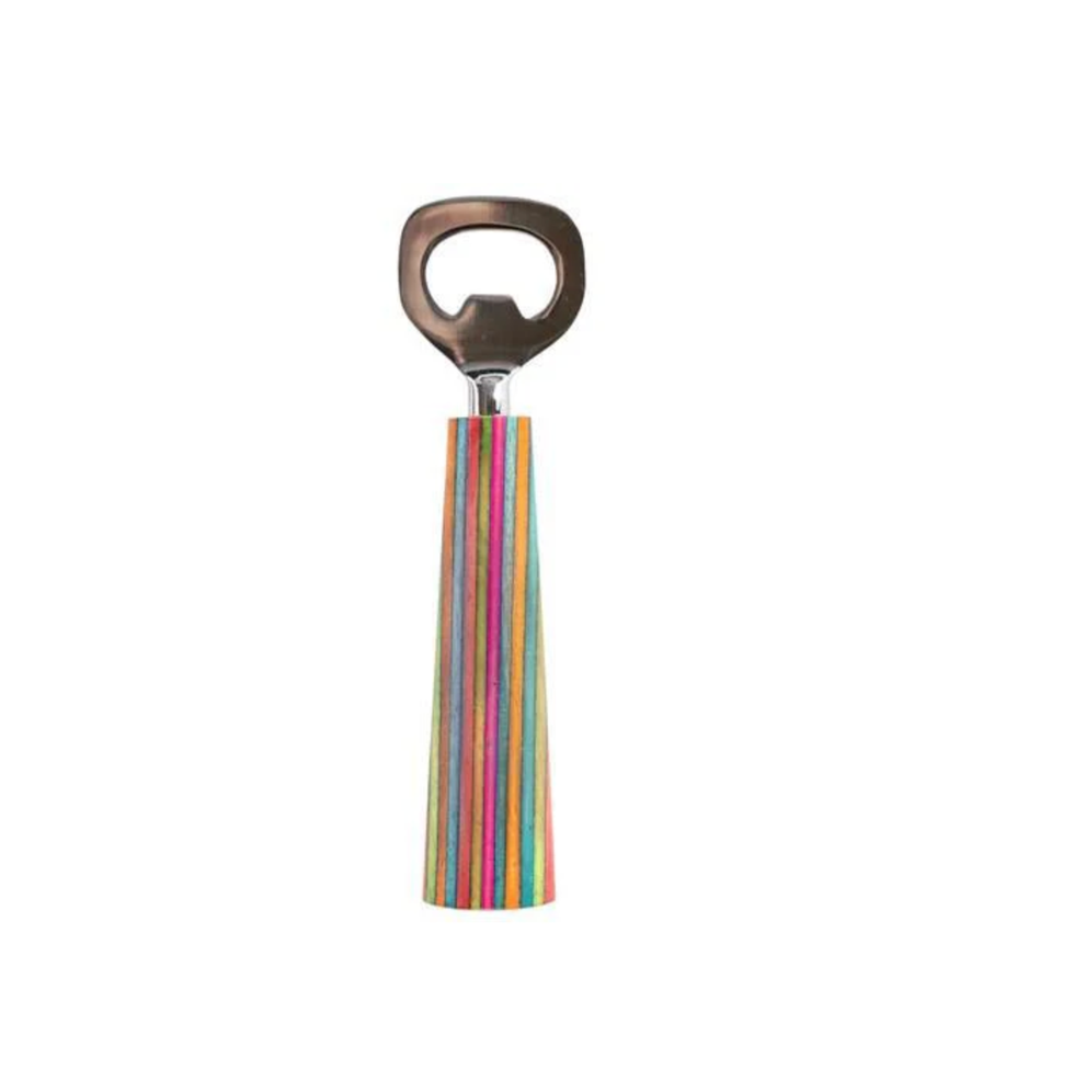 Striped Wood Bottle Opener 