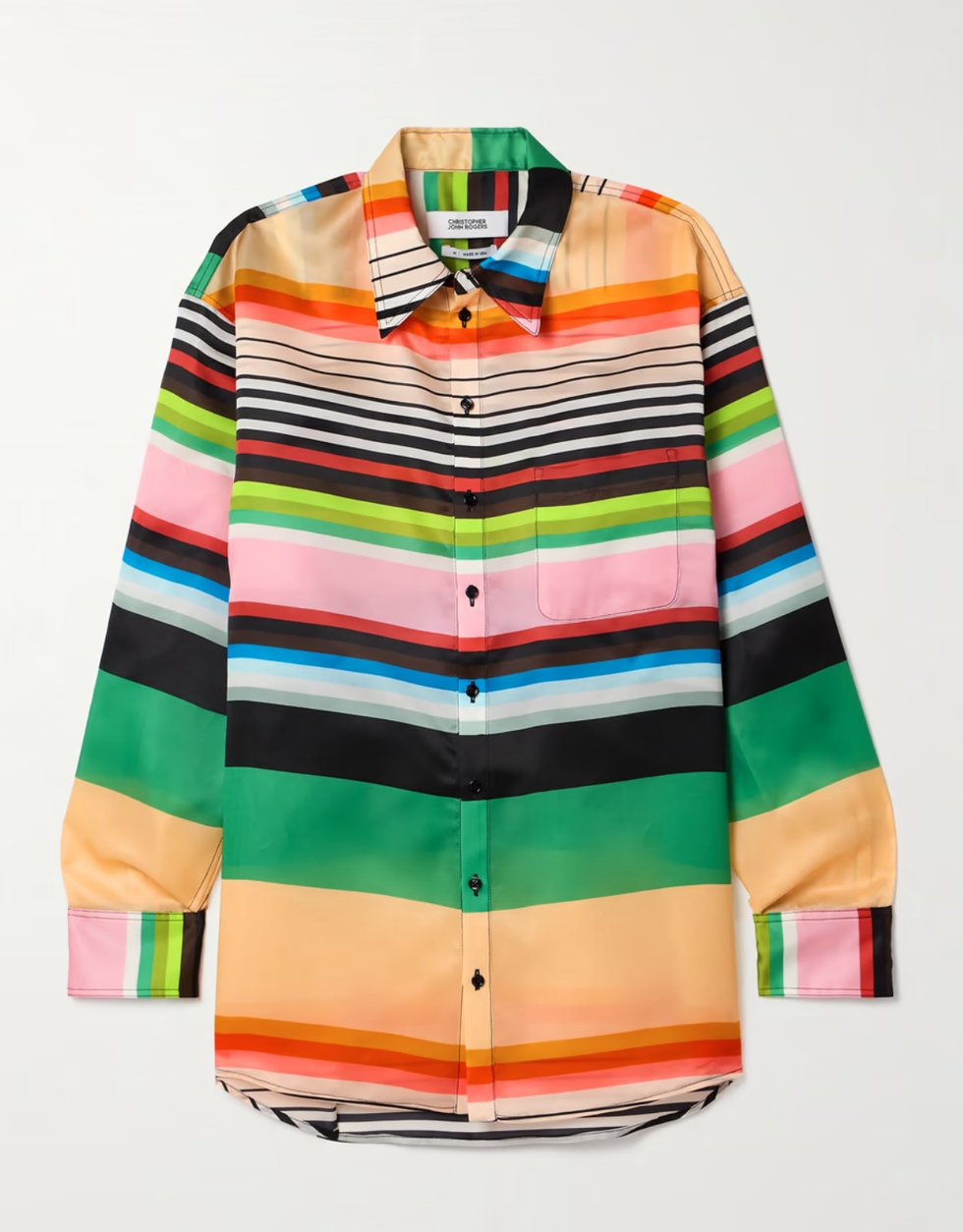 Casette oversized striped silk-organza shirt